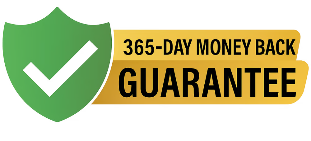 365-Day Money Back Guarantee badge